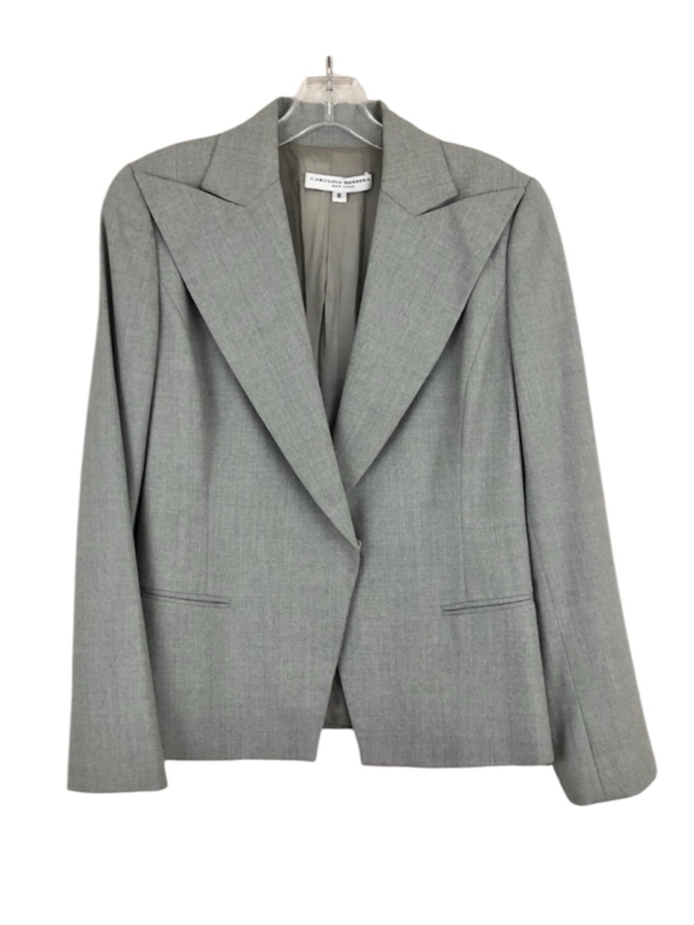 Carolina Herrera Retro Grey Wool Retro Career Blazer